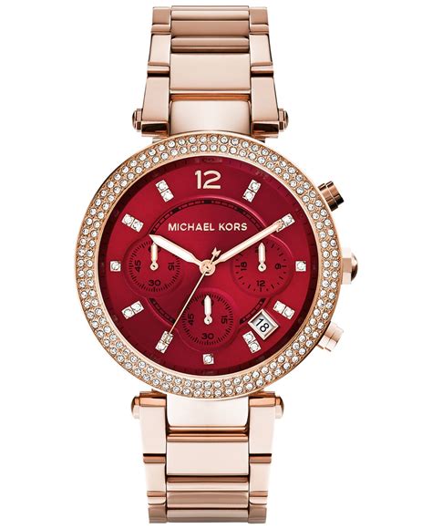 michael kors watch rose gold and silver|michael kors parker chronograph watch.